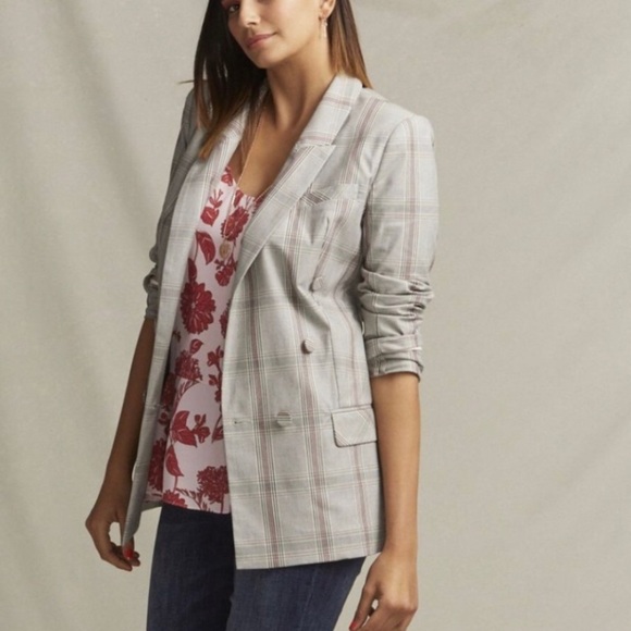 Cabi Women’s #5470 Sleuth Blazer Jacket Size 8 Gray Plaid Double Breasted Blazer - Picture 6 of 10